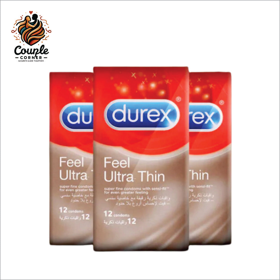 Pack of 3 Durex Feel Ultra thin Condoms of 12